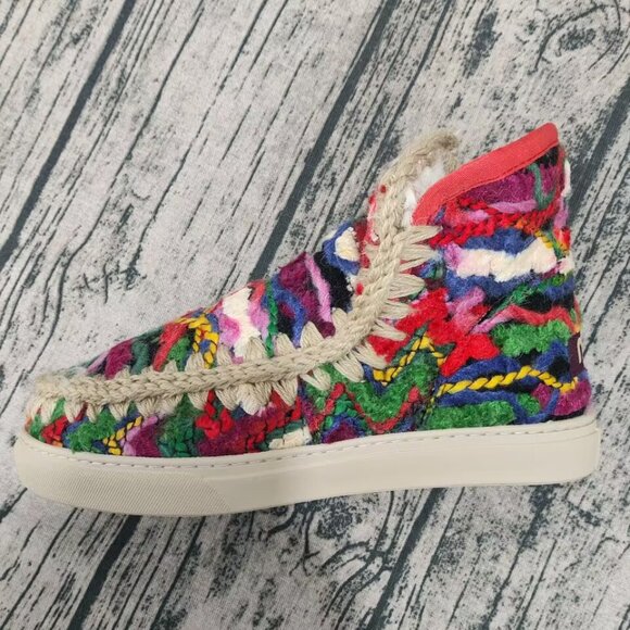 Mou Mou Eskimo Series Ethnic Round-Toe Snow Boots Women - Picture 4 of 8